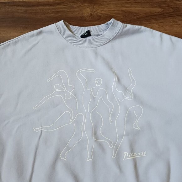Pacsun Picasso Sweatshirt Womens One Size Light Purple Crewneck Dancing Pullover - Picture 1 of 5